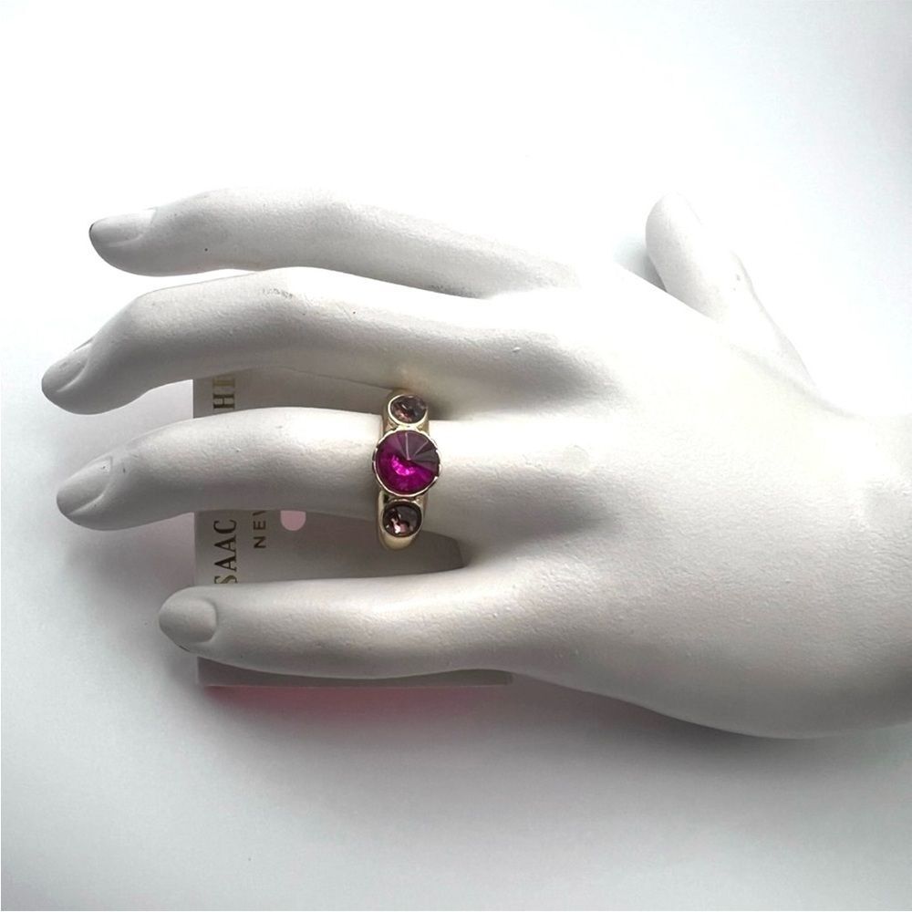 Isaac Mizrahi Pink and Gold Ring - Picture 1 of 3